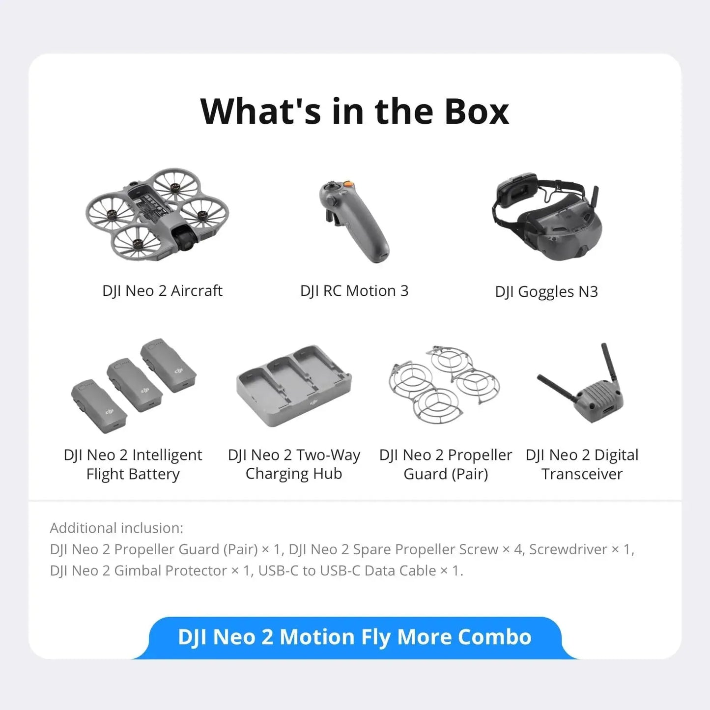 DJI Neo 2 Motion Fly More Combo Drone with RC Motion 3 & Goggles N3, 4K FPV Camera Drone for Beginners, Stable Digital Transmission, Includes 3 Batteries by Beastly Survival Outlet