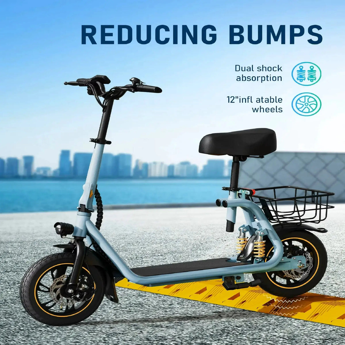 GYROSHOES 550W Pet-Friendly Electric Scooter for Adults with Seat, Dual Shock Absorbers, Front & Rear Pet Baskets, UL2272 Certified, 25-Mile Range, 18.6 MPH Commuter Scooter for Small Dogs & Errands by Beastly Survival Outlet GYROSHOES 550W Pet-Friendly Electric Scooter for Adults with Seat, Dual Shock Absorbers, Front & Rear Pet Baskets, UL2272 Certified, 25-Mile Range, 18.6 MPH Commuter Scooter for Small Dogs & Errands Beastly Survival Outlet