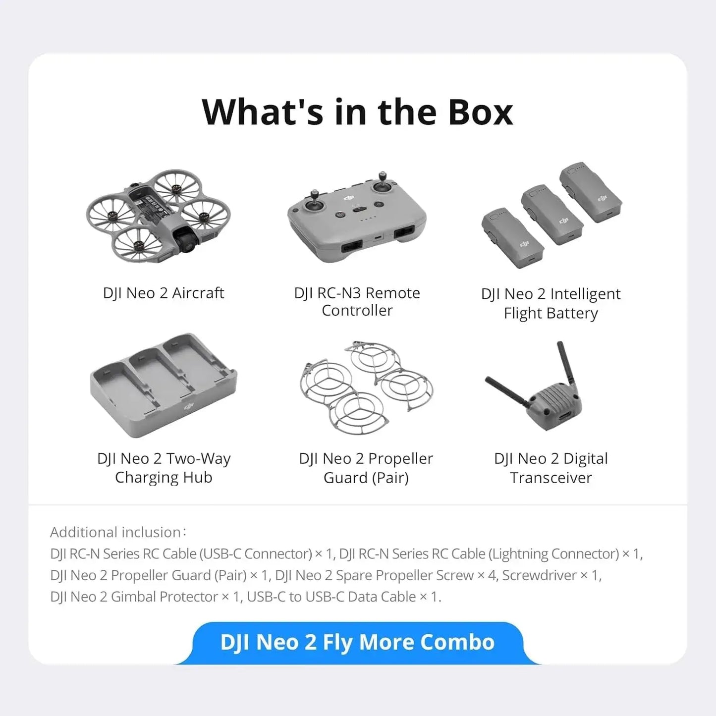 DJI Neo 2 Fly More Combo w/ RC-N3, 4K Camera Drone for Beginners, Stable Digital Transmission, 3 Batteries by Beastly Survival Outlet