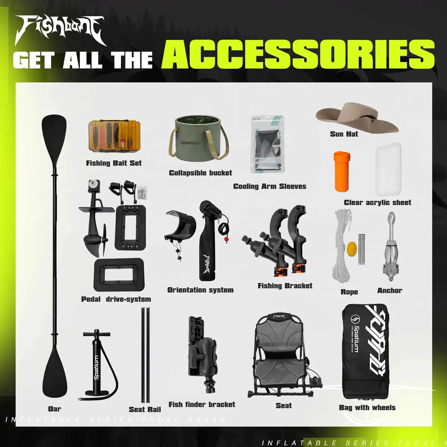 Spatium Fishing Kayak with Pedal Drive System for Ultimate Fun by Beastly Survival Outlet