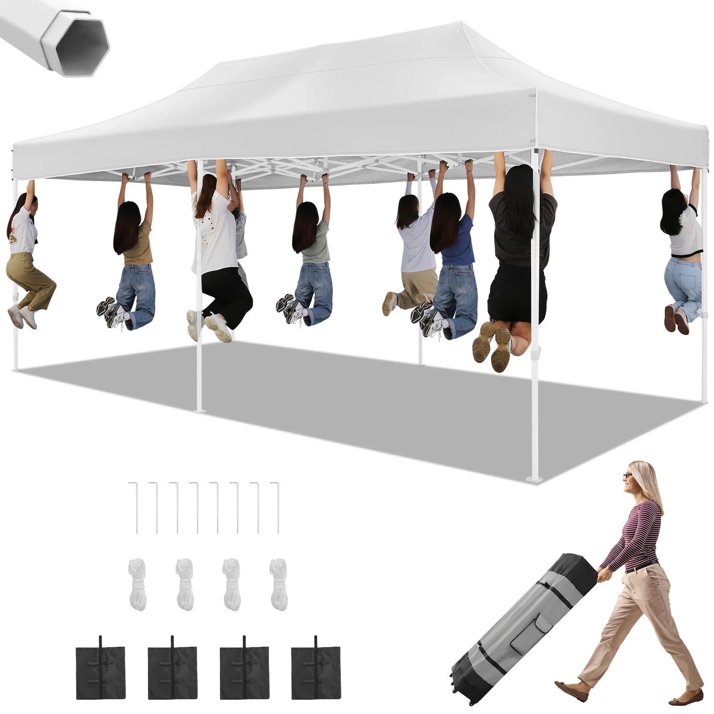 10x20 Heavy Duty Pop Up Canopy Tent for Events and Weddings