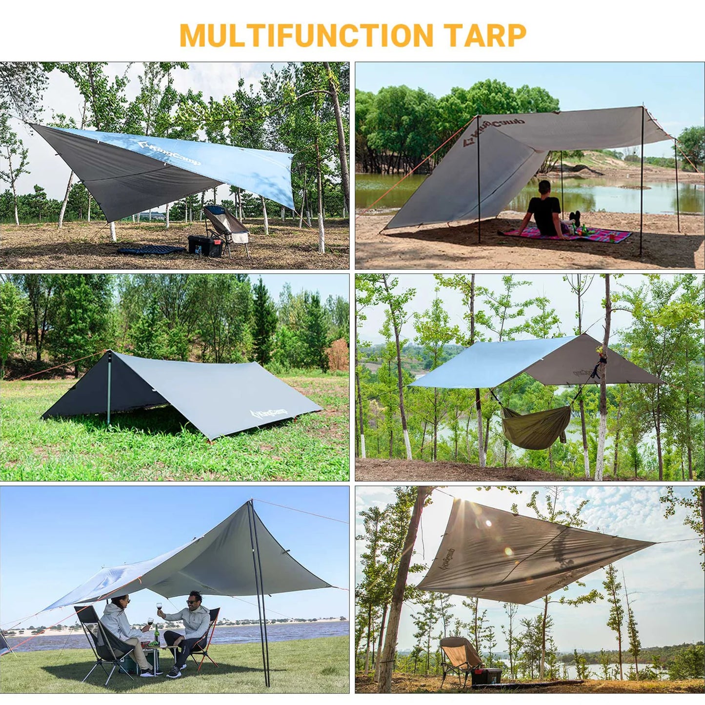 KingCamp Lightweight UV Resistant Camping Tarp and Rain Shelter