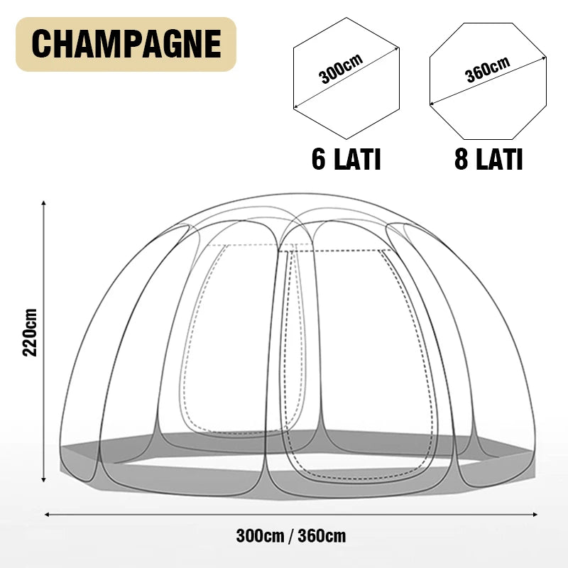 Outdoor Dome Stargazing Tent for 4 to 8 People Quick Setup