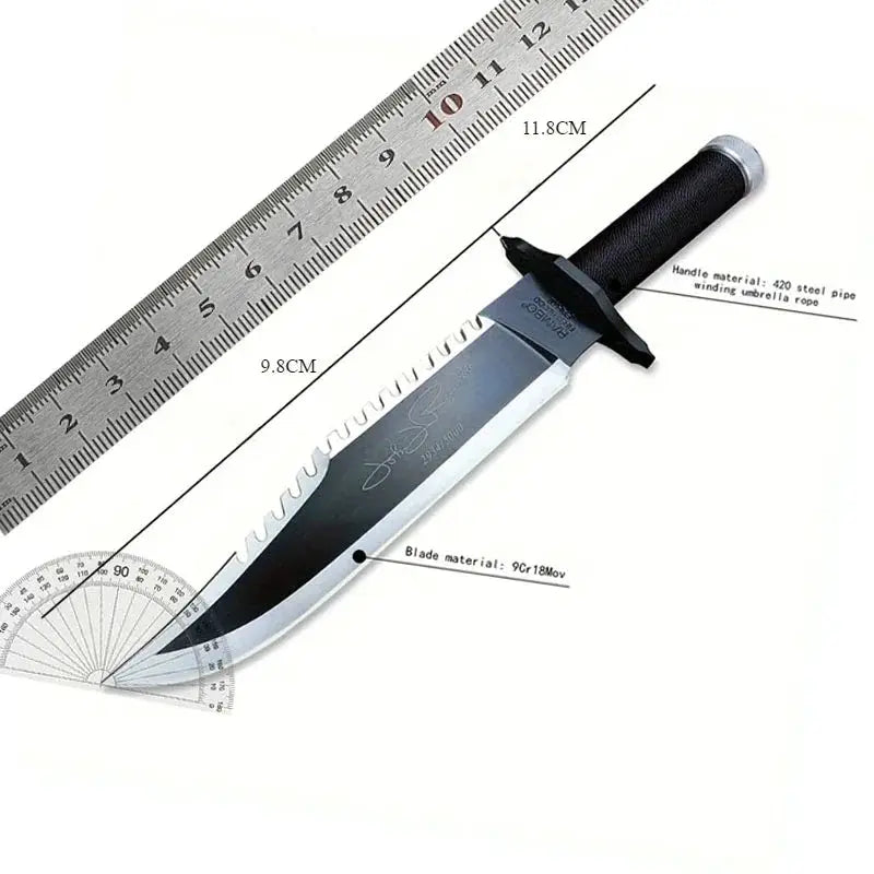 Rambo Style Tactical Fixed Blade Knife 420 Stainless Steel by Beastly Survival Outlet