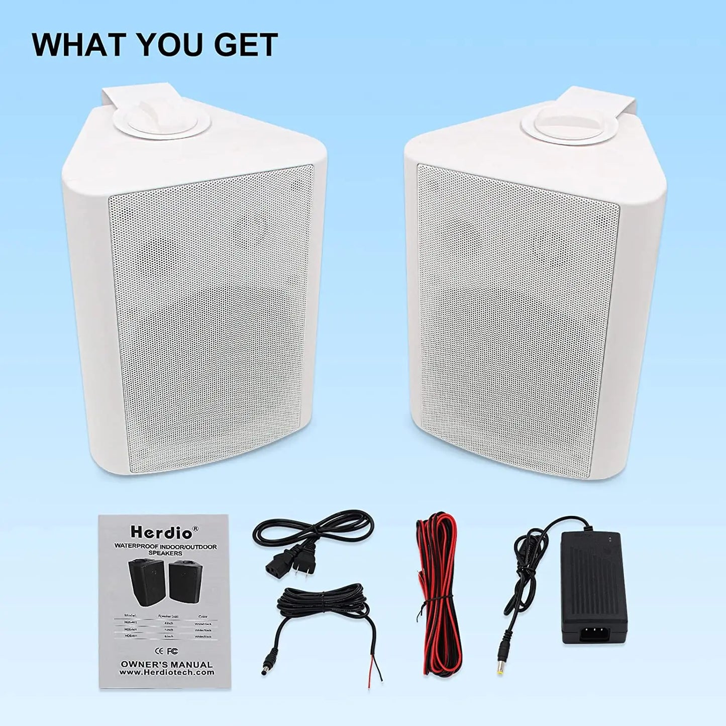 Herdio 2PCS Waterproof Bluetooth Speakers for Indoor and Outdoor
