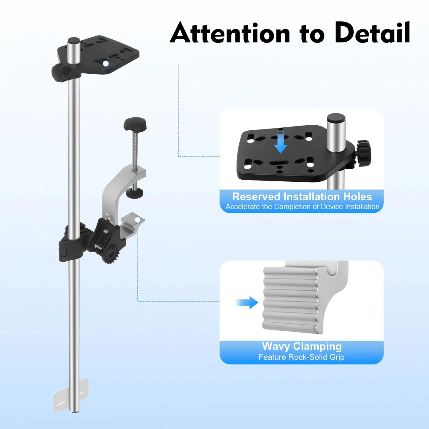 Portable Transducer Mount Universal 360° Adjustable Rotating Fish Finder Mount Transducer Pole Mount for Boat Canoe Kayak by Beastly Survival Outlet