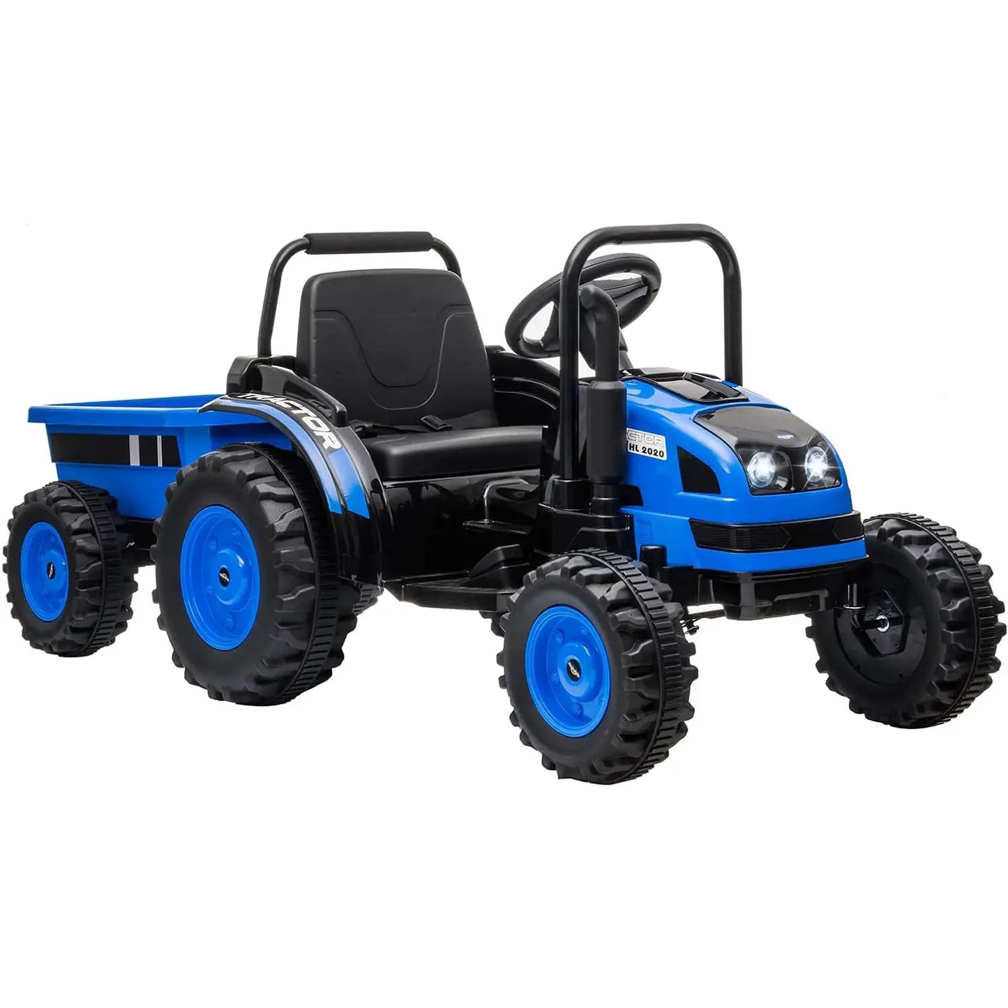HiMISSE Ride On Truck For Kids Dual Motor With Trailer Music by Beastly Survival Outlet