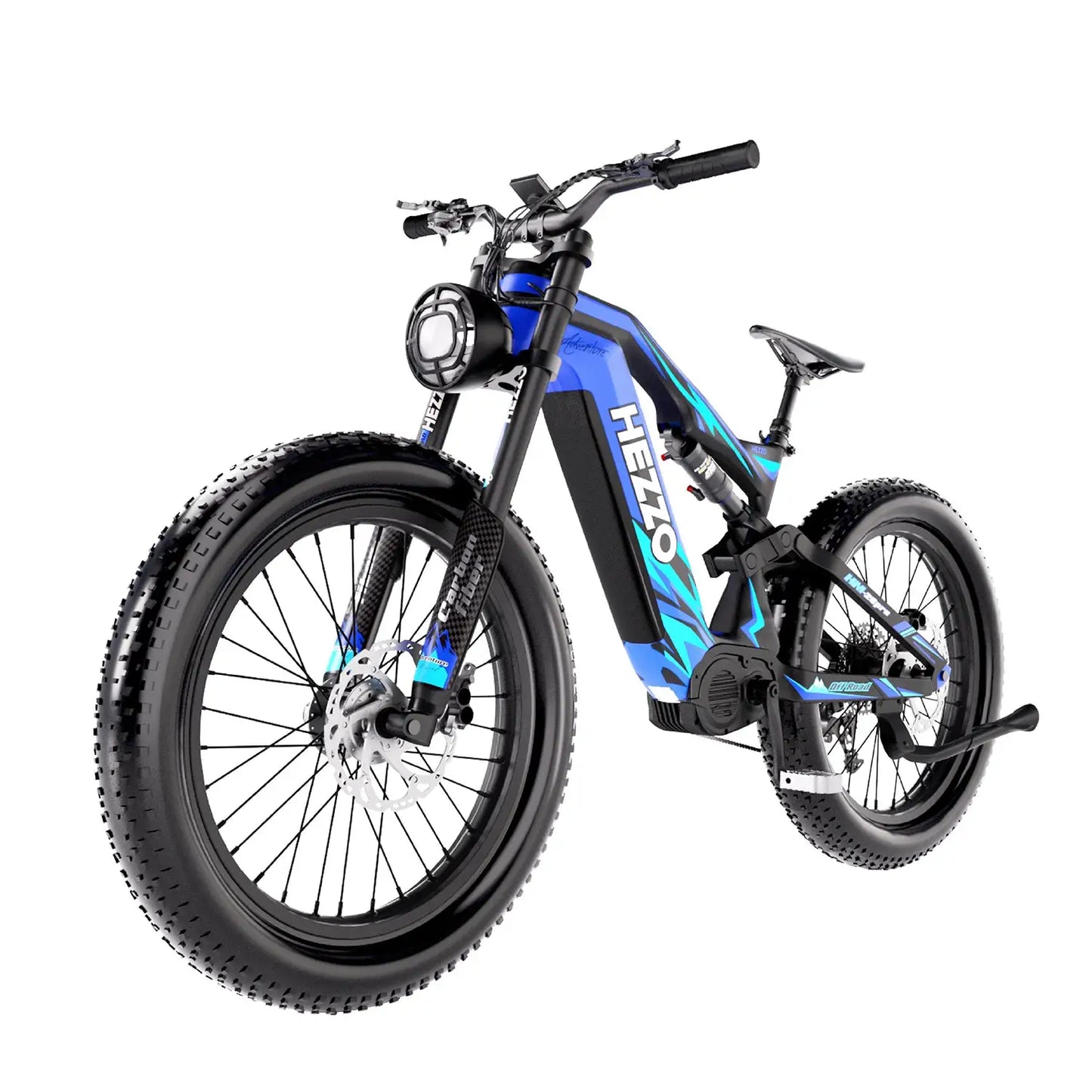 HEZZO Carbon Ebike K9 All-Terrain Fat Tire 52V 1000W BAFANG M20 Middrive Electric Bike 160Nm Powerful Electric Bike Hydraulic Suspension & Seat Post 21Ah 63Miles Long Range 26X4.8Inche Electric Bicycle by Beastly Survival Outlet