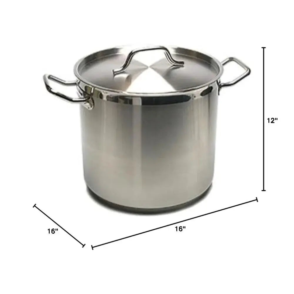 40 Quart Stainless Steel Stock Pot With 3 Ply Base Induction by Beastly Survival Outlet