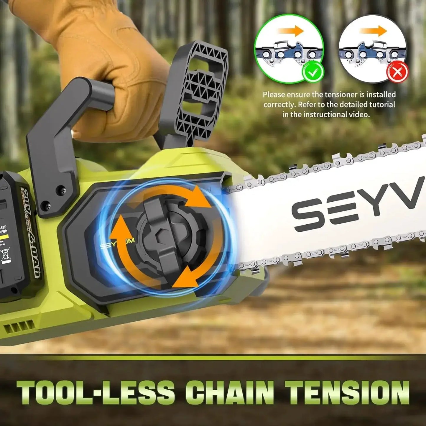 Cordless 40V 16 Inch Chainsaw with 2 x 4.0Ah Batteries, Electric Chain Saw with Tool-free Chain Tension, Auto Oiling, Heavy-Duty by Beastly Survival Outlet
