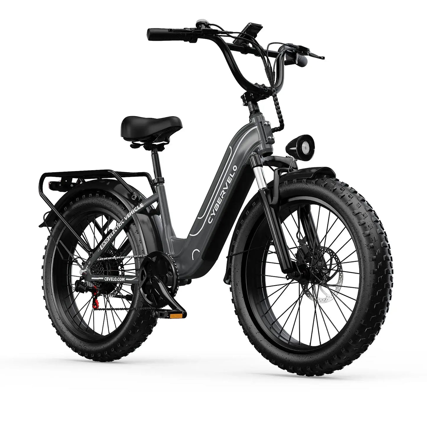 Cybervelo 26" Step-Thru Commuter, 1000W Peak 48V 25Ah Detachable Battery, Long Range 7-Speed Shift Electric Bike for Adult EK7 by Beastly Survival Outlet