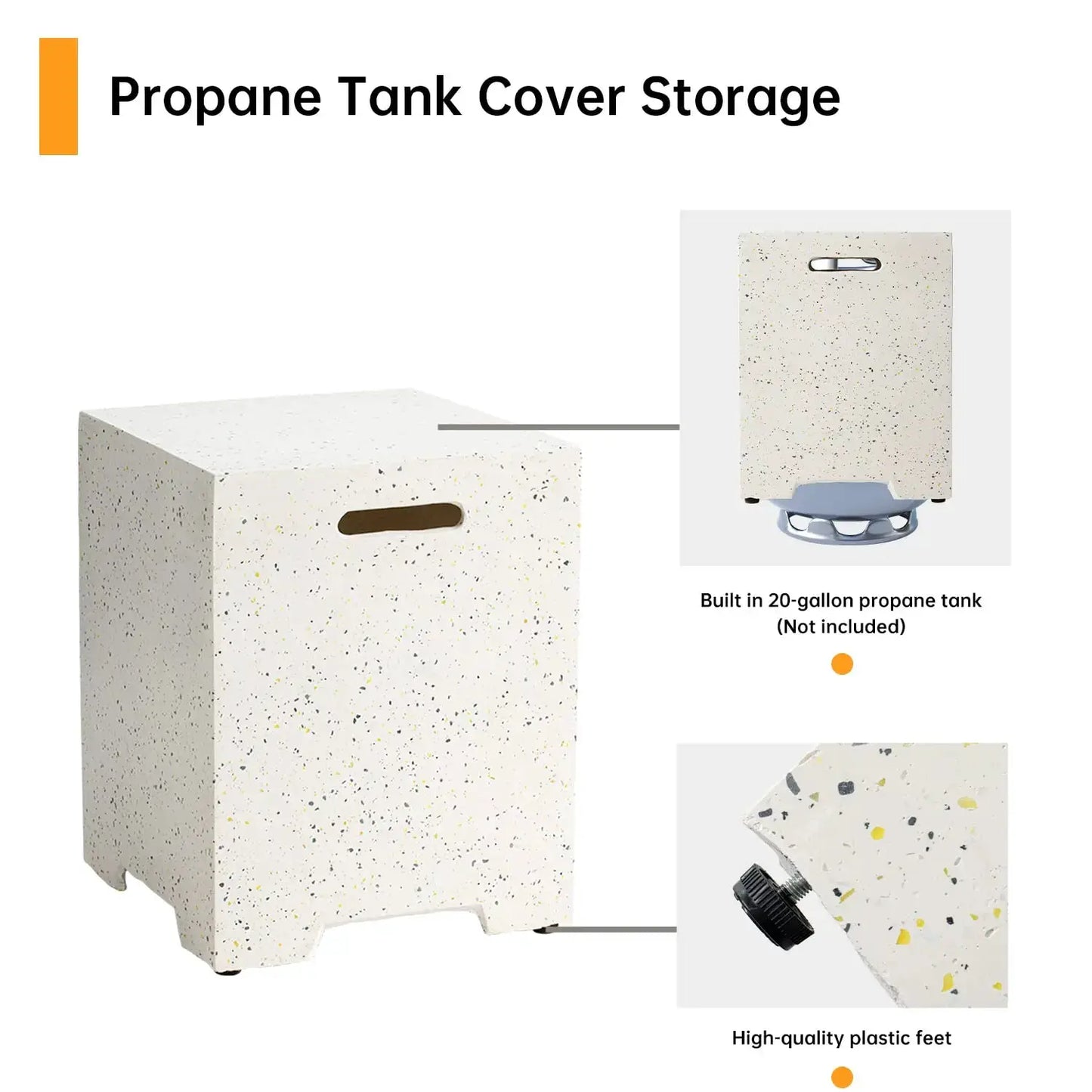 40000 BTU 28in Concrete Propane Fire Pit Table Smokeless Outside with Cover Lava Rocks Garden Deck Backyard, Customized by Beastly Survival Outlet