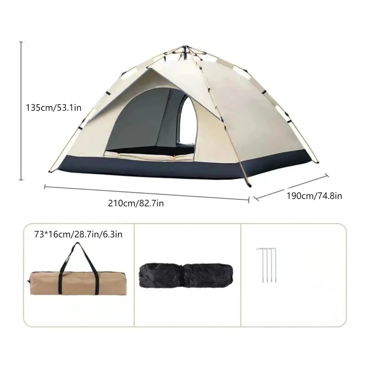 Outdoor Automatic Quick Opening Tent Rainproof 4 Person ProX by Beastly Survival Outlet