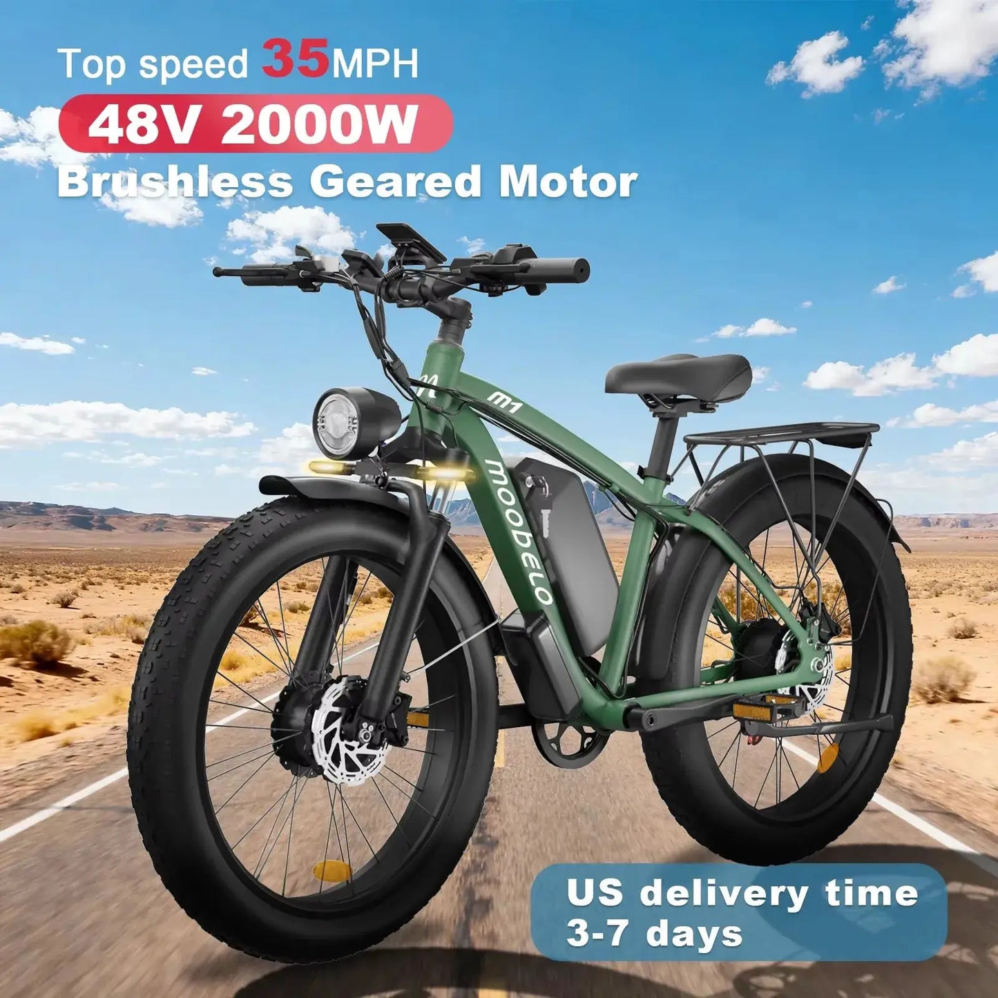 Moobelo M1 2000W Dual Motor EBike Fat Tire Full Suspension X by Beastly Survival Outlet