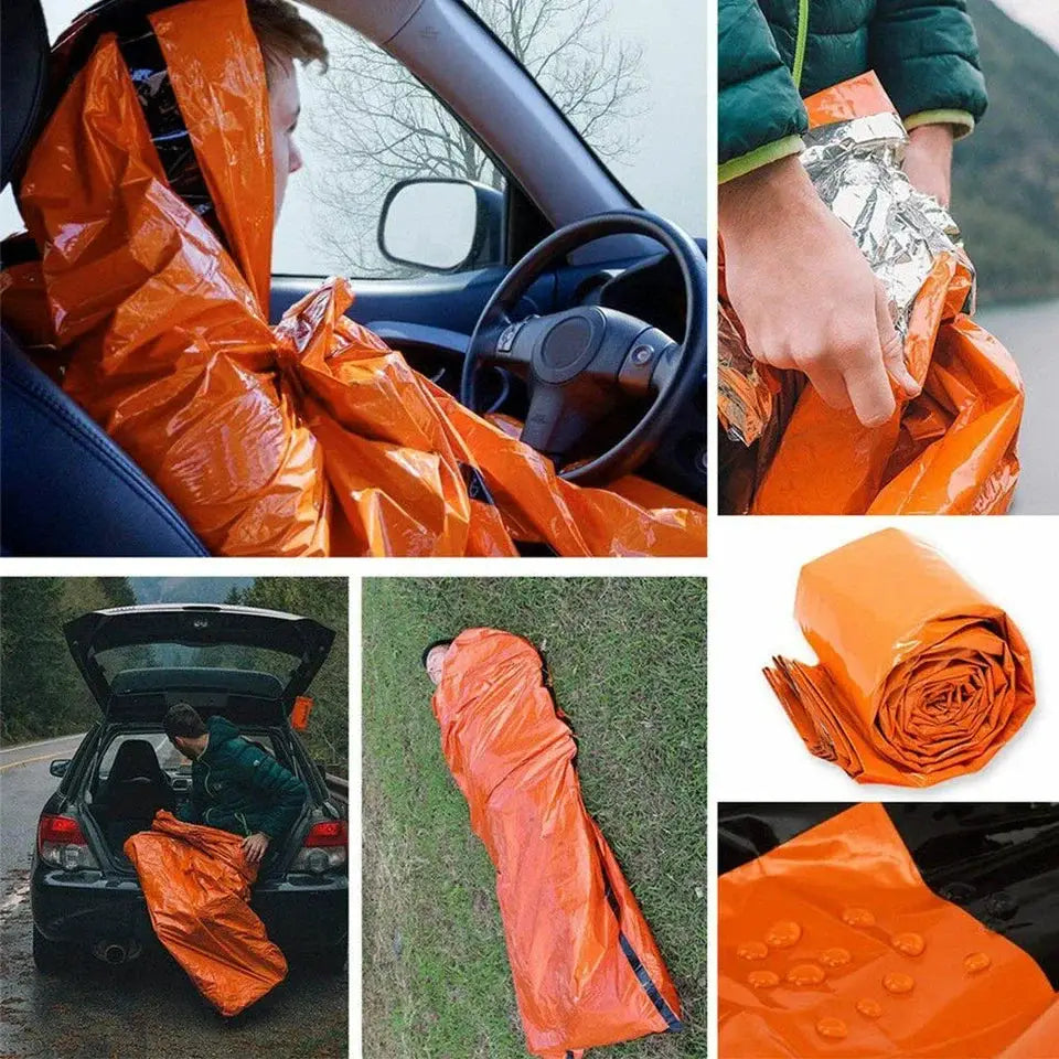 2 Pack Emergency Sleeping Bags Blanket Waterproof Outdoor US by Beastly Survival Outlet