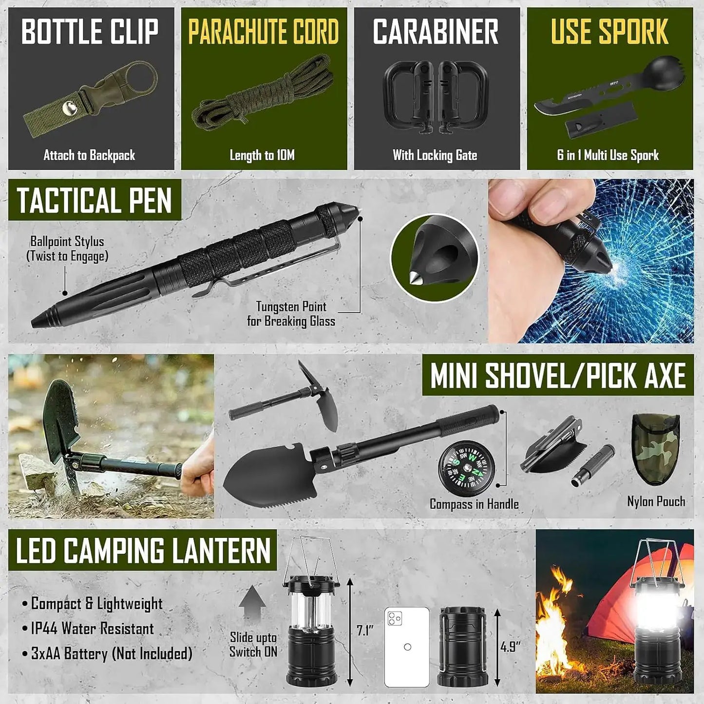 268 Piece Emergency Survival Kit With First Aid And Gear Pro by Beastly Survival Outlet