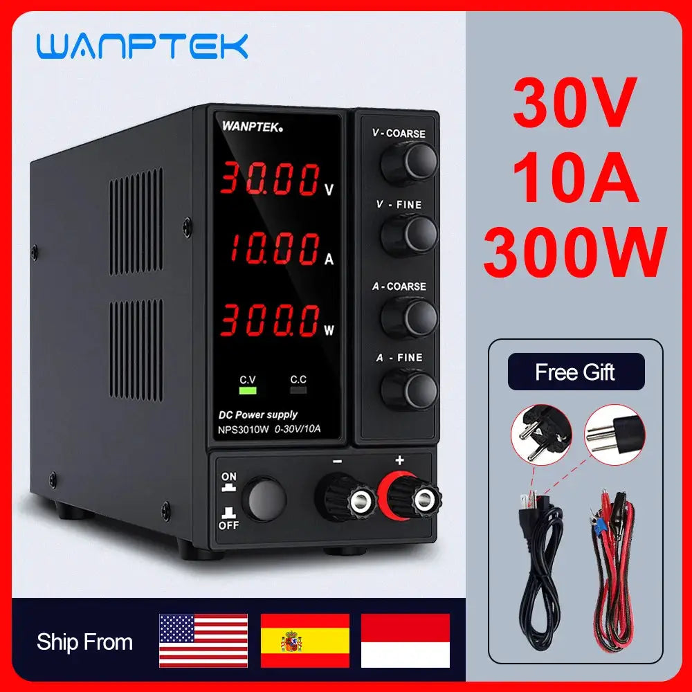 Wanptek Adjustable DC Power Supply 30V 10A LED Lab Bench Power Source Stabilized Switch Power Supply Voltage Regulator 60V 5A by Beastly Survival Outlet