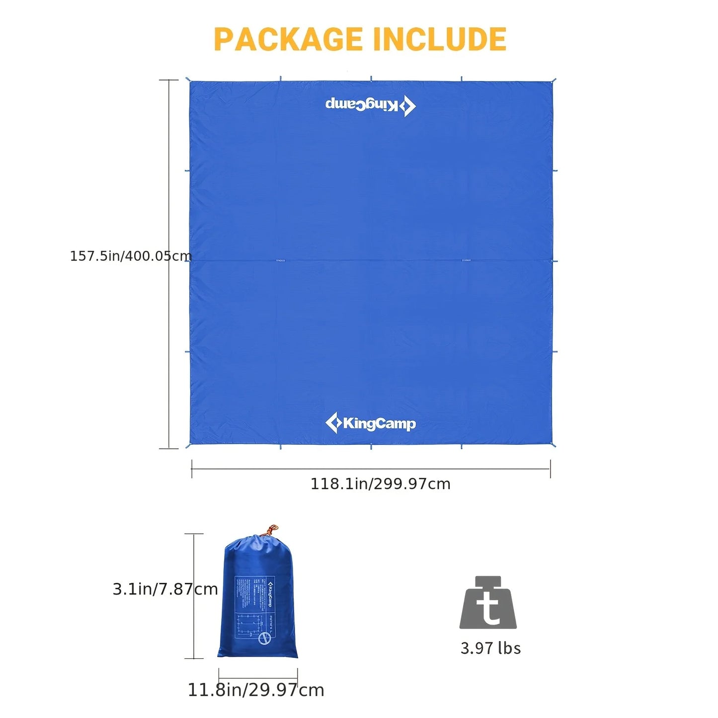 KingCamp Lightweight UV Resistant Camping Tarp and Rain Shelter