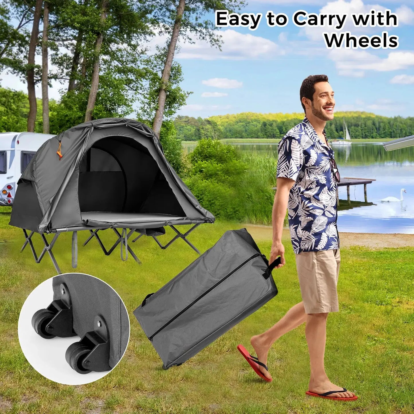 Two Person Outdoor Tent Cot With Elevated Design And Cover 2 by Beastly Survival Outlet