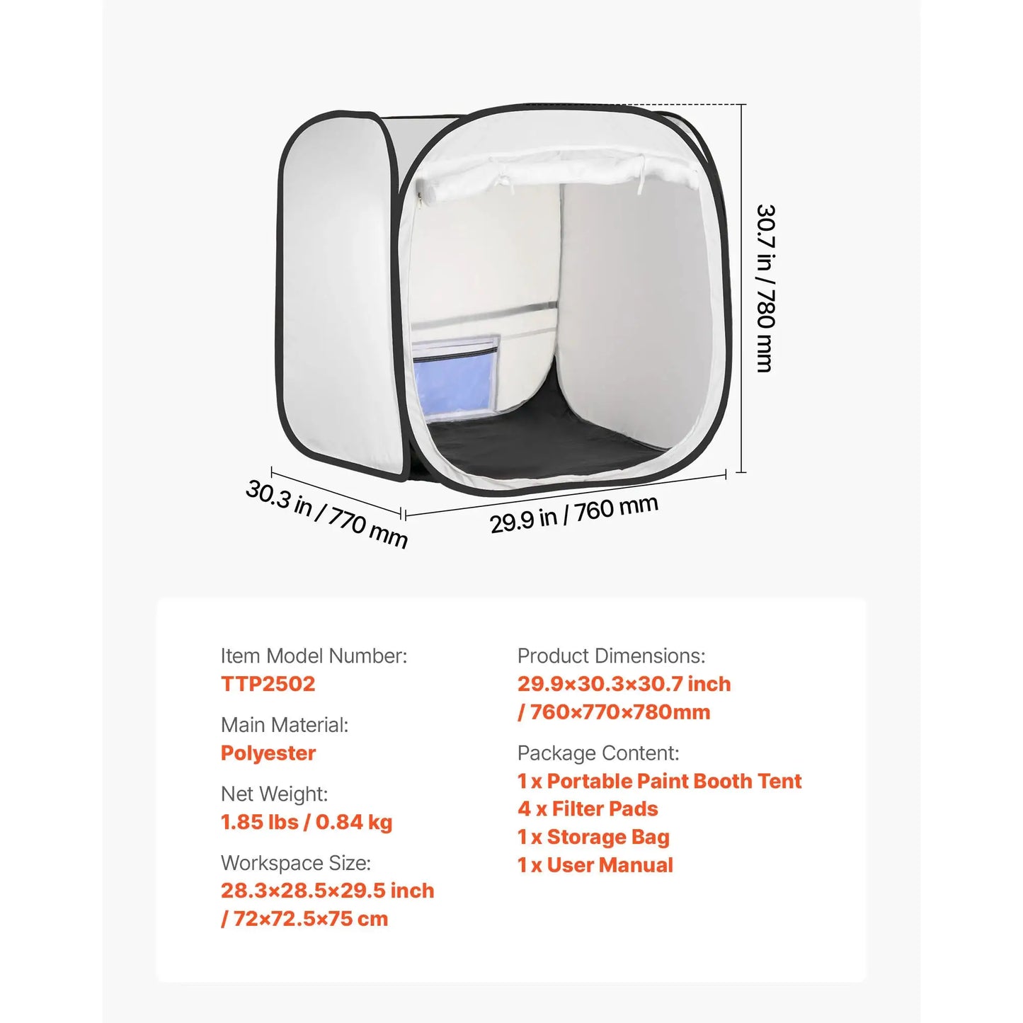 SucceBuy Portable Paint Booth Tent Painting Tent Station Spray Shelter w Built-in Floor Large Space Oxford Spray Painting Tents by Beastly Survival Outlet