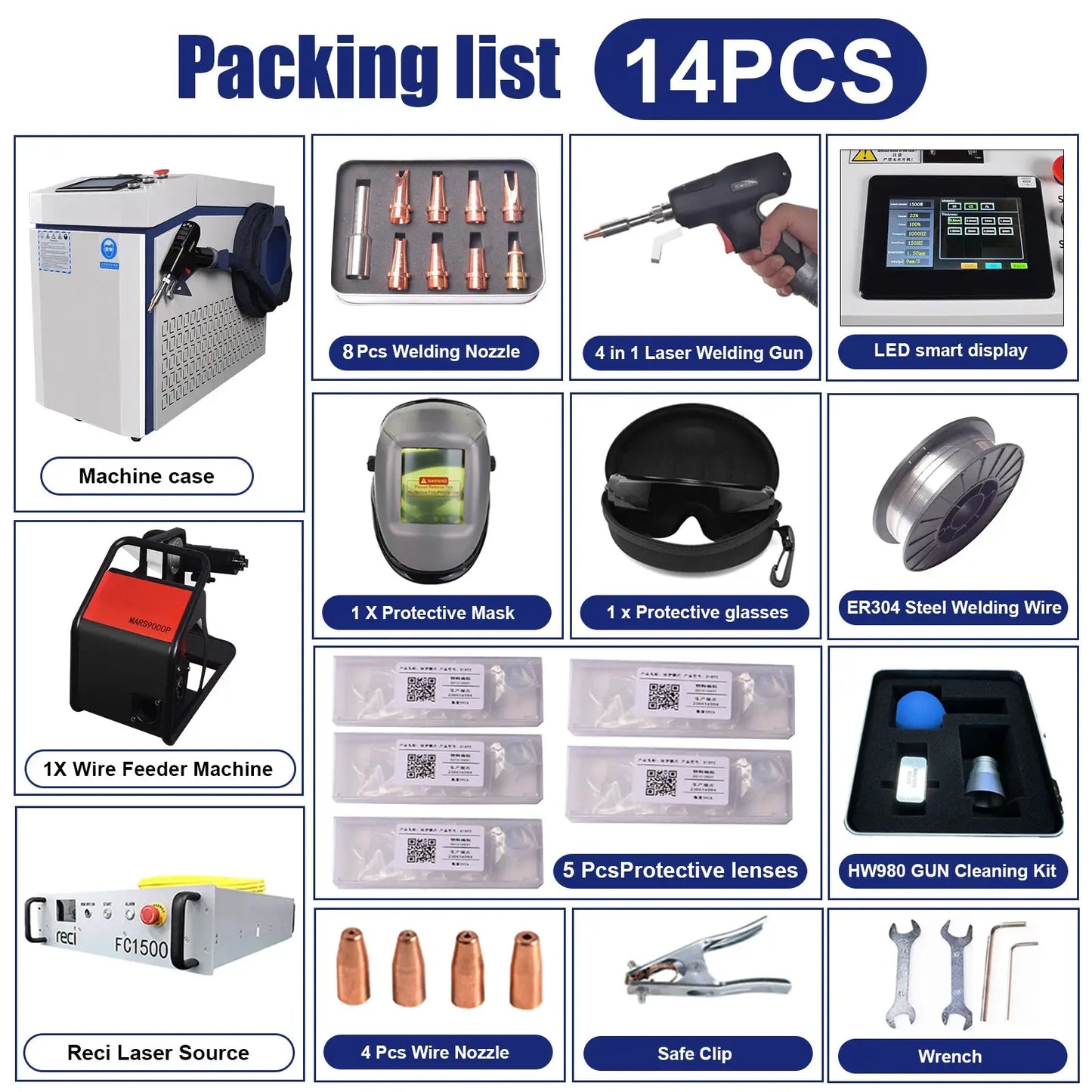 Reci 4-in-1 Handheld Laser Welding Machine 1500W Water-cooled Welding Cutting Cleaning 10m Cable Welding Machine for All Metal by Beastly Survival Outlet