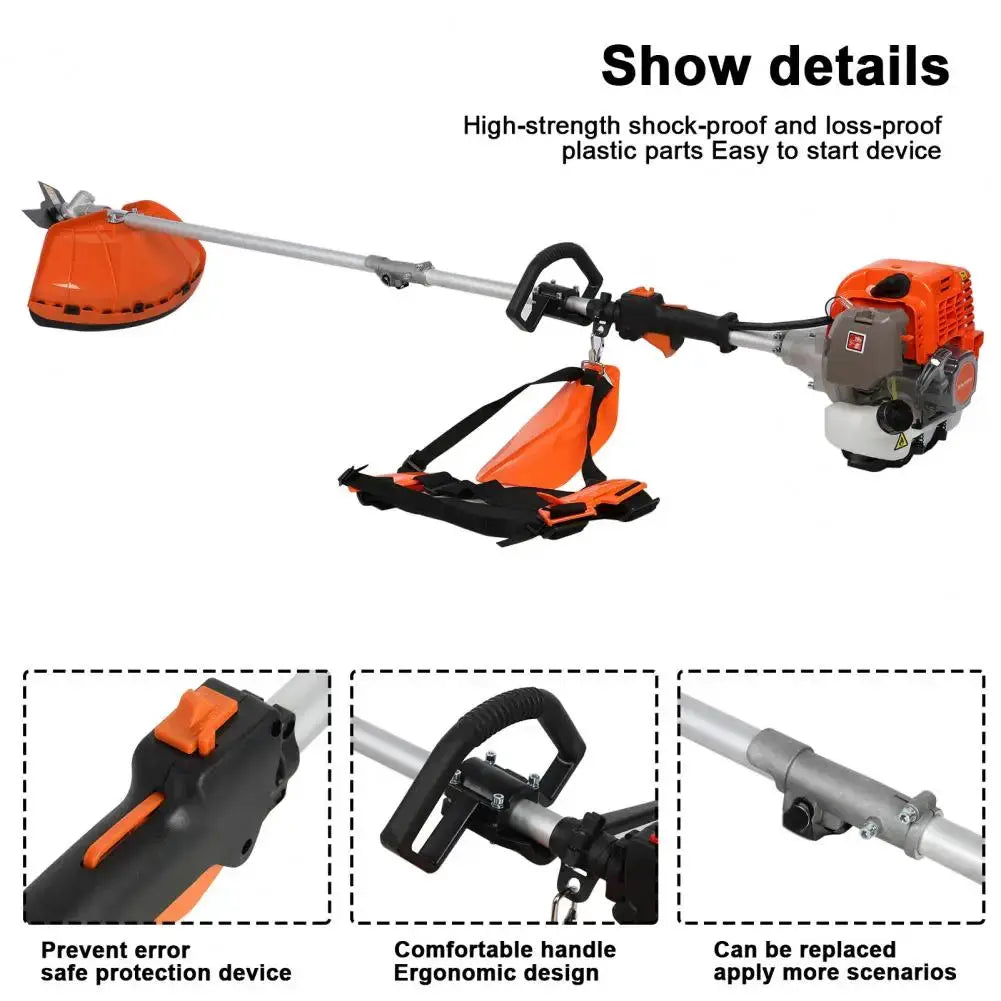 5 in 1 Lawn Mower 52CC Gas Weed Trimmer Cordless Hedge Trimmer 2-Stroke Brush Cutter Handheld Chainsaw Hedge Pruner Set by Beastly Survival Outlet