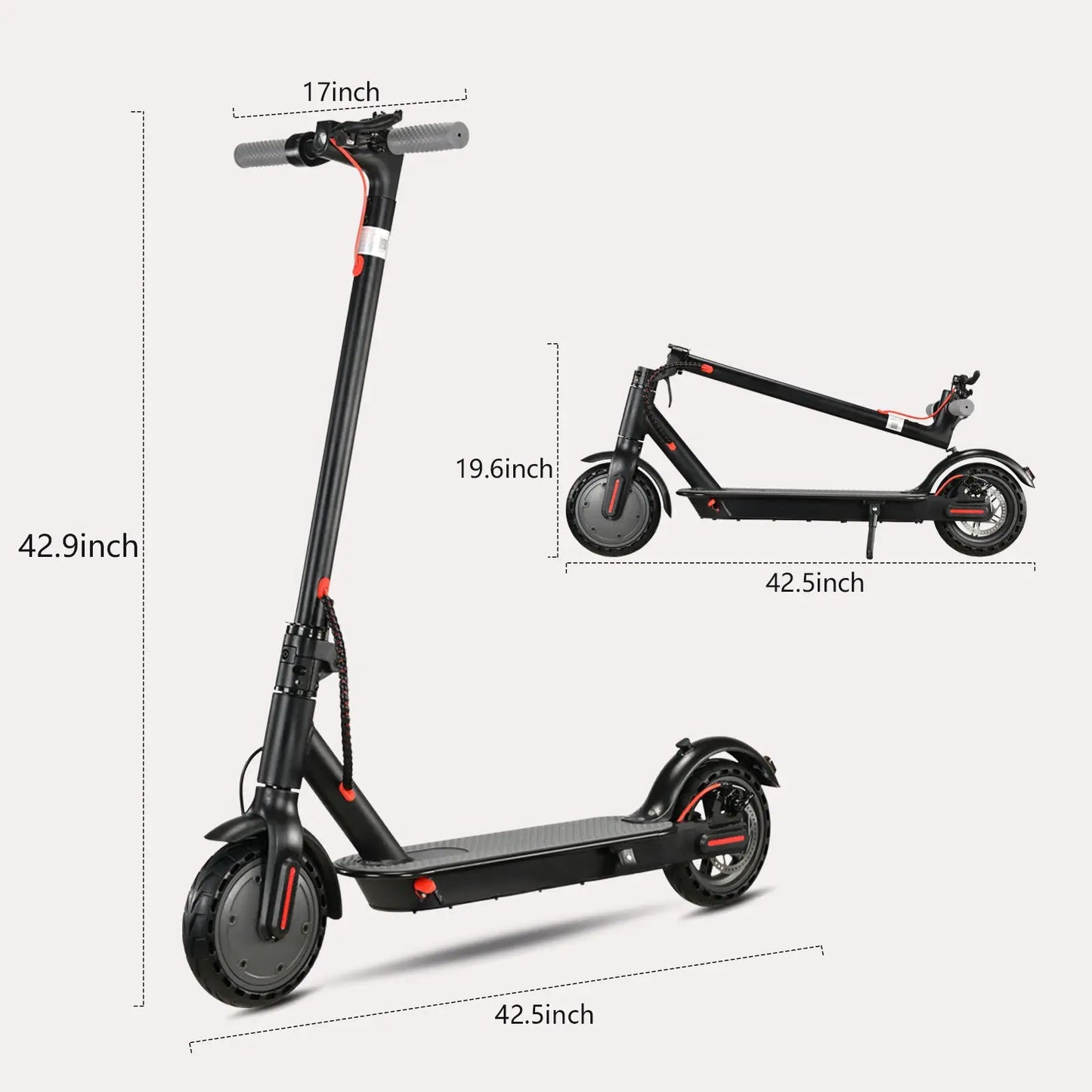Lightweight Commuter Electric Scooter For Adults With Dual Brake System Explosion Proof Tires App Support Foldable by Beastly Survival Outlet