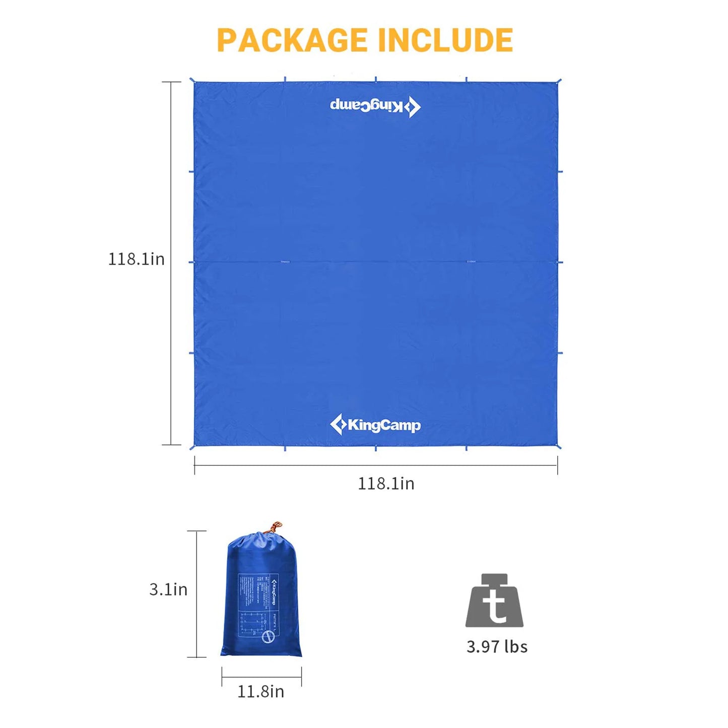 KingCamp Lightweight UV Resistant Camping Tarp and Rain Shelter