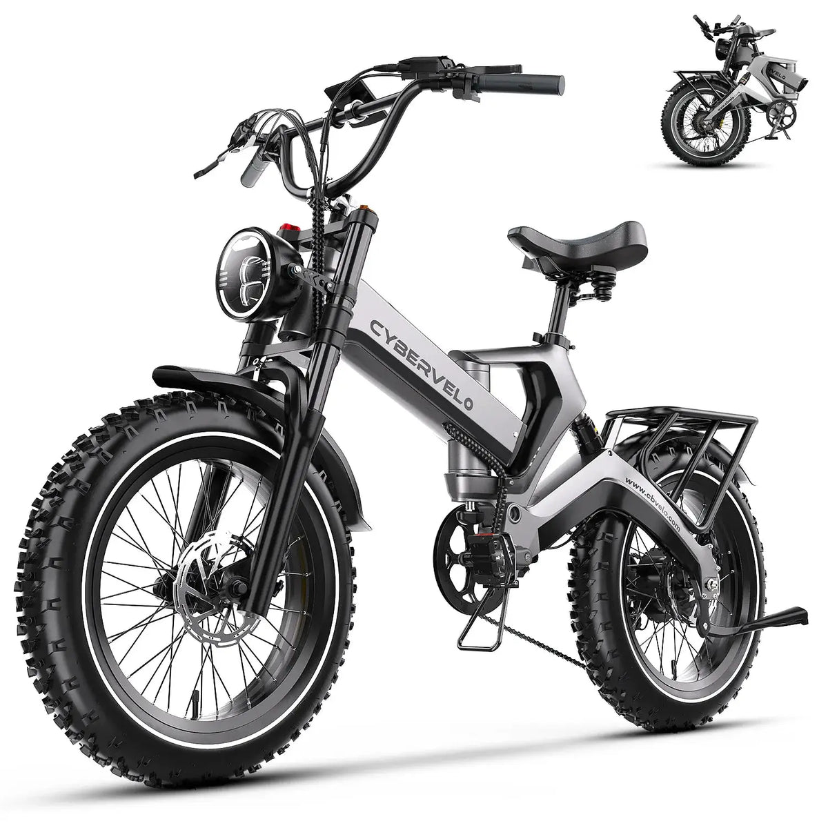 Cybervelo 20” Fat Tire 2000W Peak Motor Luxury Foldable Ebike 48V Removable Battery E Bicycle 35+ MPH 100+Miles Long Range EK6 by Beastly Survival Outlet Cybervelo 20” Fat Tire 2000W Peak Motor Luxury Foldable Ebike 48V Removable Battery E Bicycle 35+ MPH 100+Miles Long Range EK6 Beastly Survival Outlet