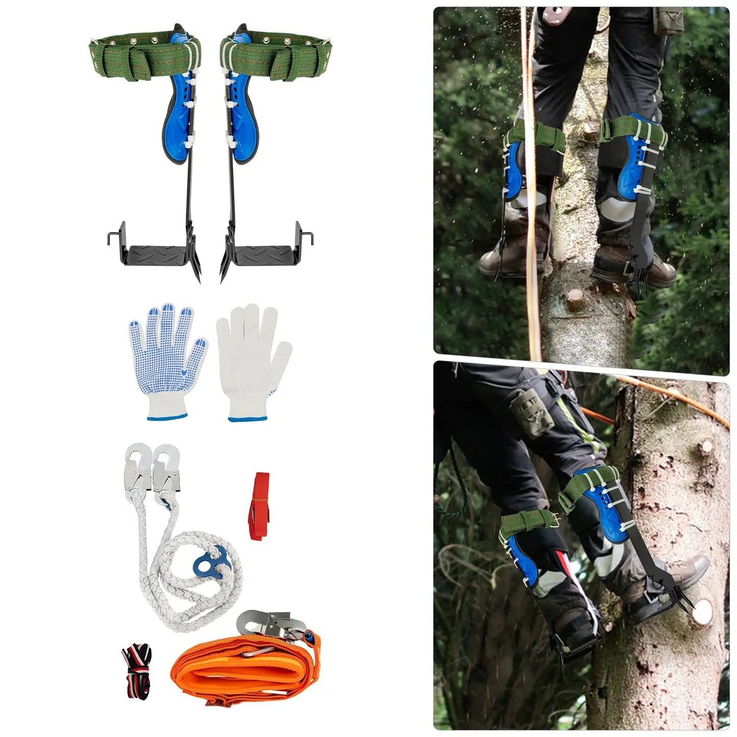 Tree Climbing Spike Set with Safety Belt Outdoor Survival by Beastly Survival Outlet