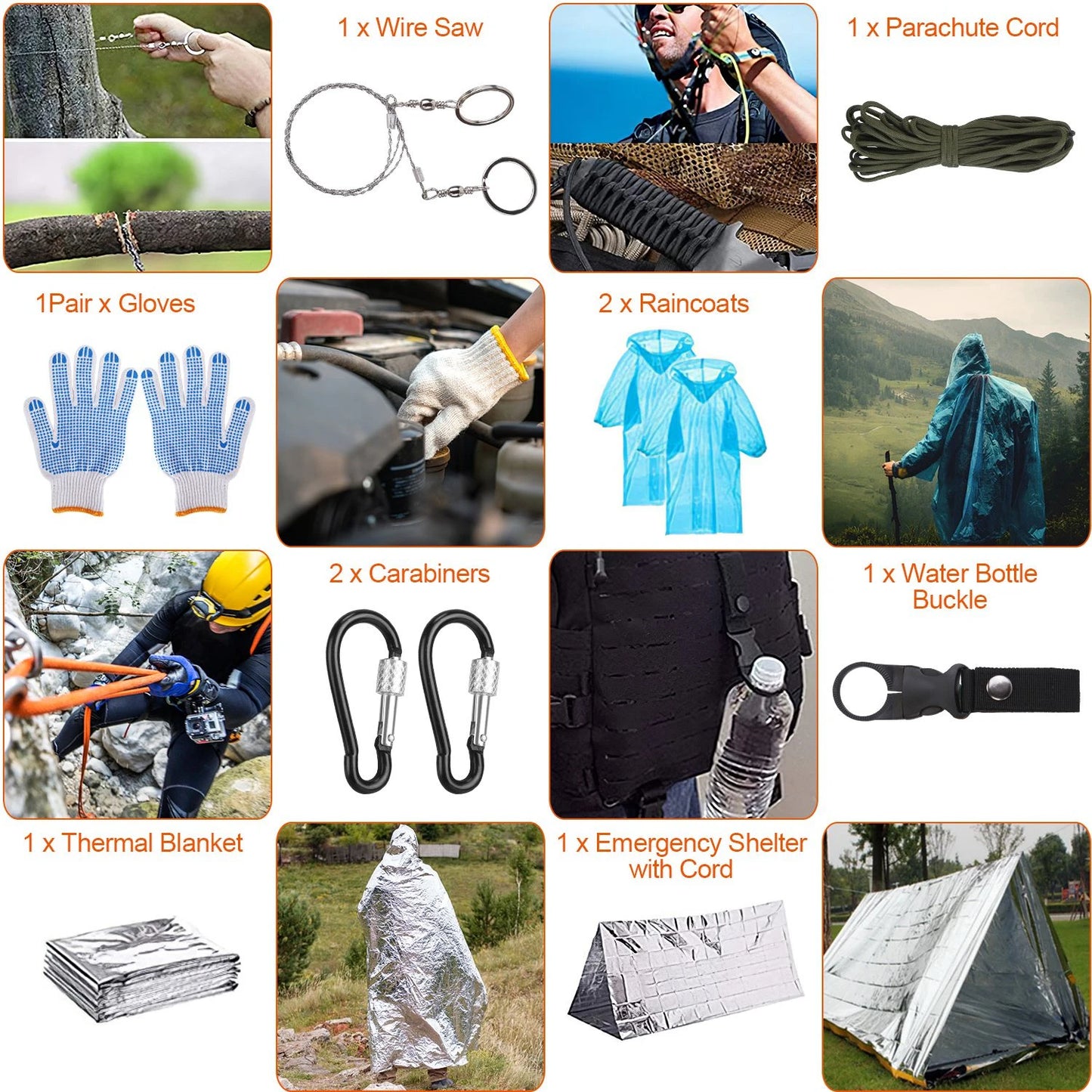 125 In 1 Emergency Survival Kit for Camping and Outdoor Adventures