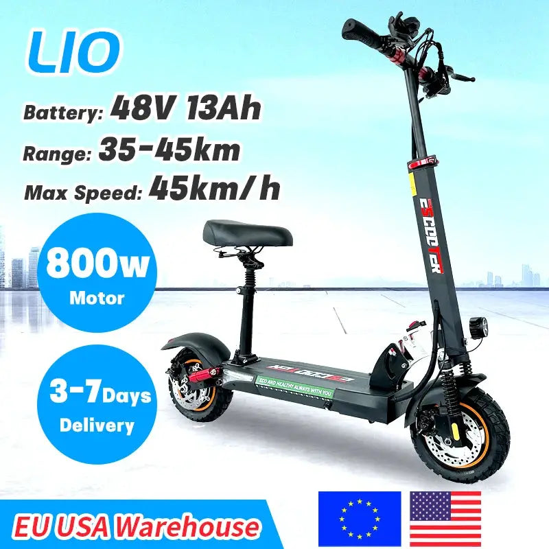 EU USA Warehouse 800W Electric Scooter Long Range 40-60km EU by Beastly Survival Outlet