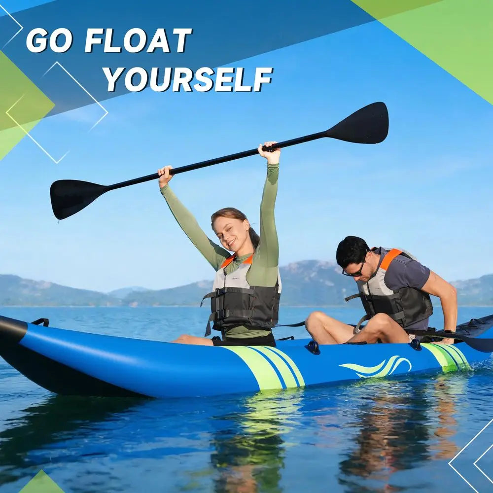 Two Person Inflatable Kayak 12.5ft With Luminous Strips 507lb Capacity