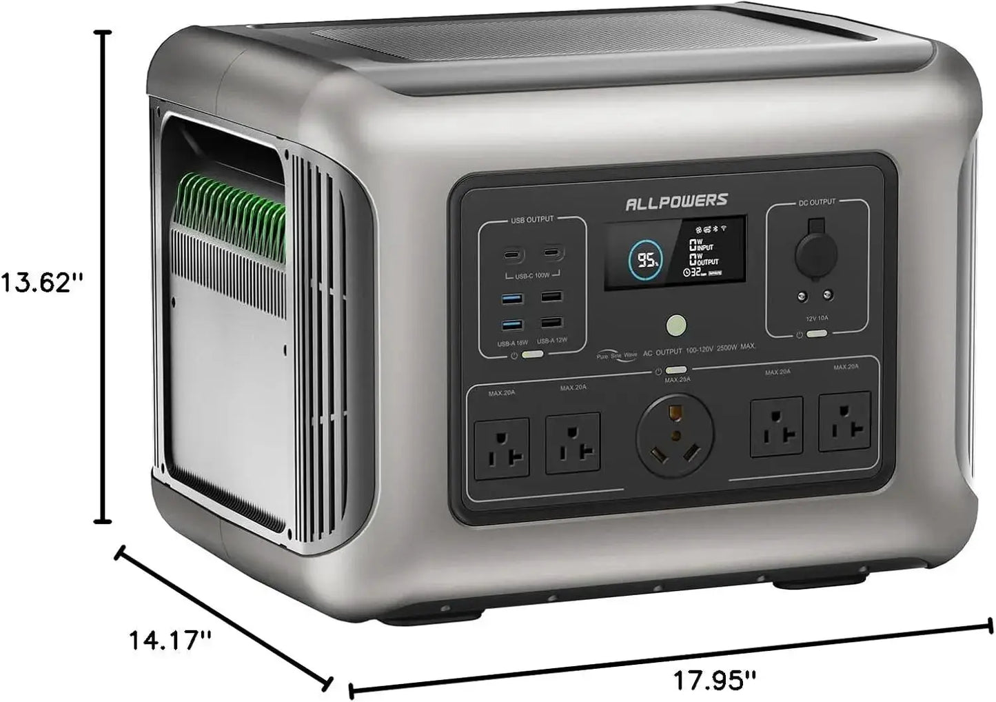 ALLPOWERS R2500 Portable Power Station 2500W 2016Wh LiFePO4 Battery Solar Generator for Outdoor Camping Home Backup Use RV by Beastly Survival Outlet