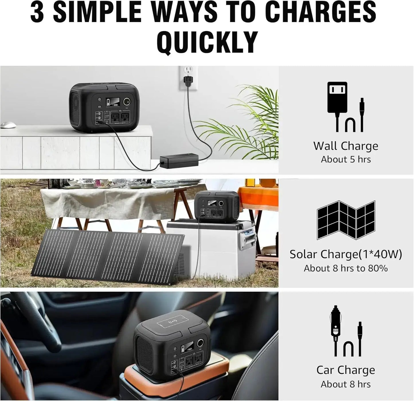 300W Portable Power Station with Solar Panels for Outdoor Use by Beastly Survival Outlet