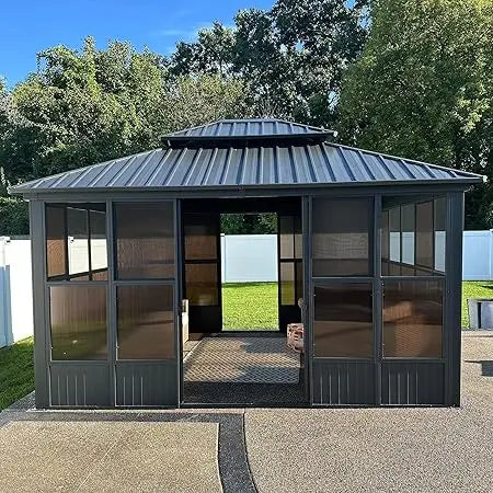 Six By Eight Foot Hardtop Grill Gazebo For Patio Shelter Pro