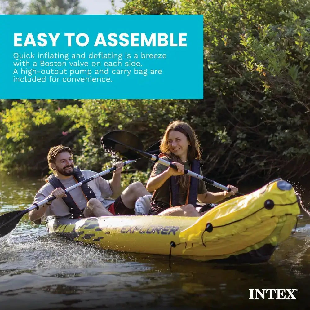 68307EP K2 Inflatable Kayak Set Deluxe 86in Kayak Paddles And HighOutput Pump Adjustable Seats With Backrest Removable Custom by Beastly Survival Outlet