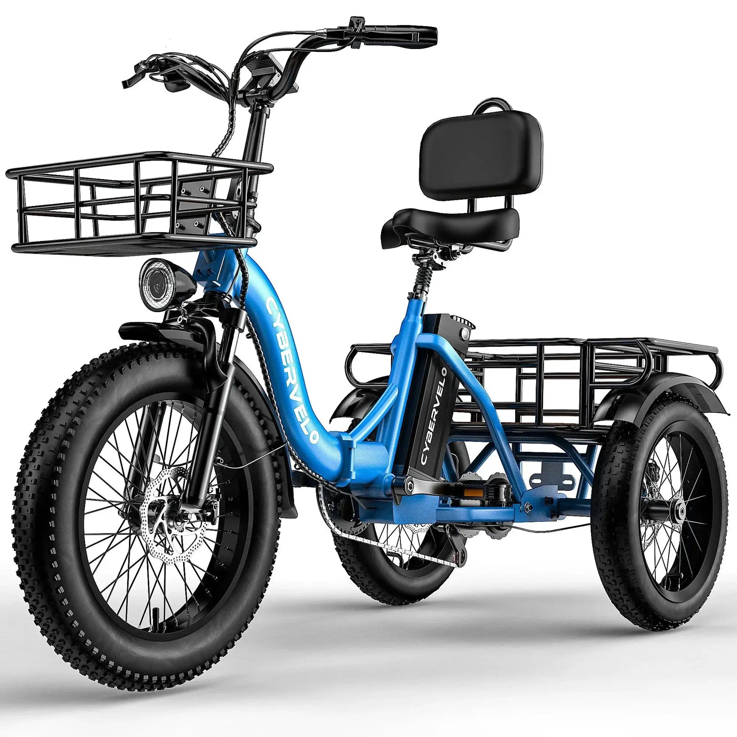 1000W Peak Three-Wheels Step-Thru Folding Ebike, 48V 20.8AH Removable Battery, 7-Speed Urban City Commuter Electric Tricycle for Adults Cybervelo C16 by Beastly Survival Outlet