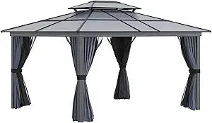 10 By 12 Hardtop Gazebo With Aluminum Polycarbonate Roof