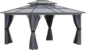 10 By 12 Hardtop Gazebo With Aluminum Polycarbonate Roof by Beastly Survival Outlet