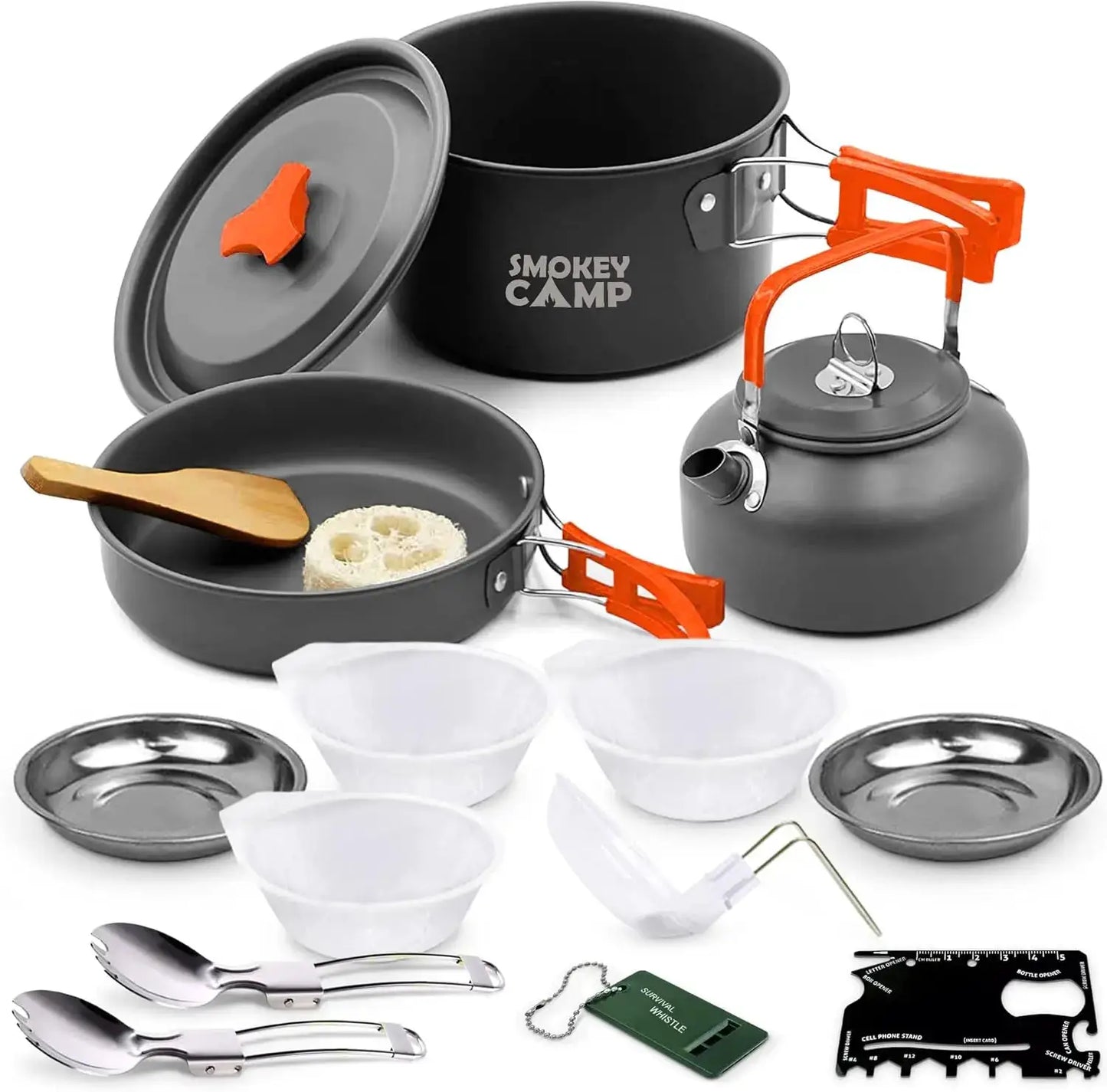 All In One Camping Cookware Mess Kit With Stove And Pots Set by Beastly Survival Outlet