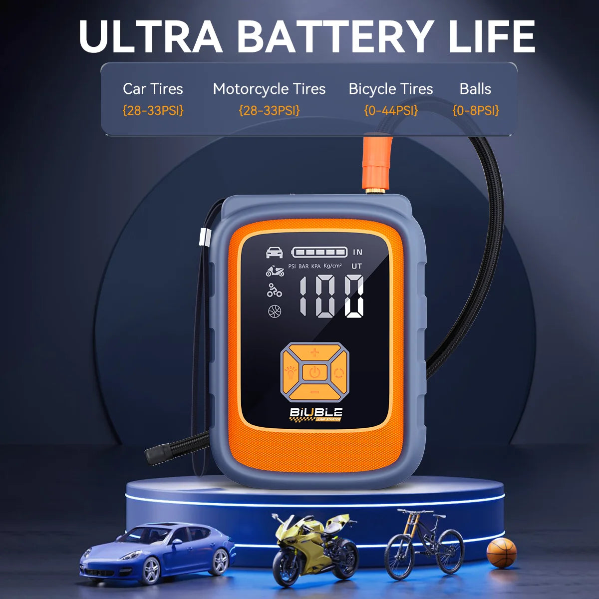 9000A Peak Jump Starter With 150PSI Air Compressor USBQC318W