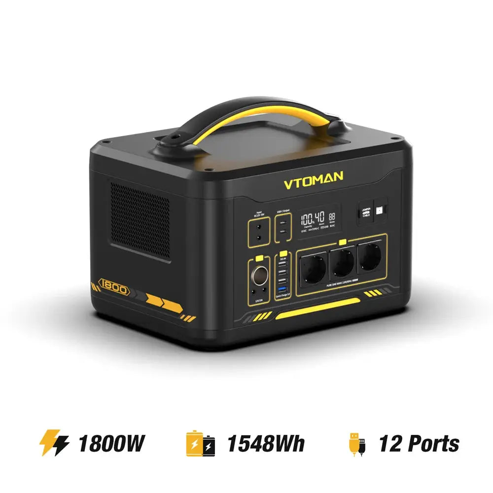VTOMAN JUMP 2200 / JUMP 1800 Portable Power Station 828/1548Wh LiFeP04 Battery Solar Generator Solar for Home Outdoor Camping by Beastly Survival Outlet