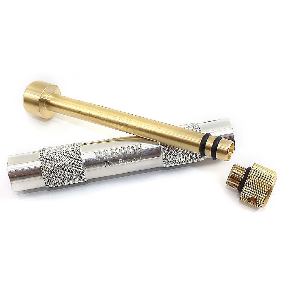 Brass Portable Ignited Piston Fire Tube Survival Tool for Outdoors