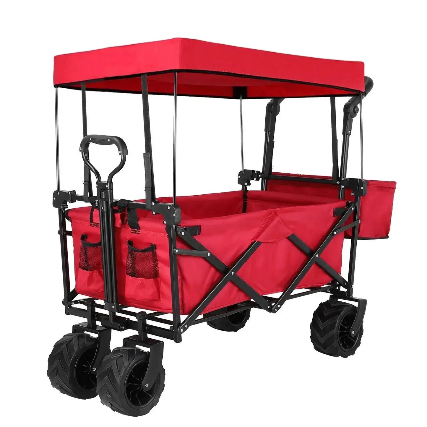 262L Heavy Duty Foldable Yard Cart With Canopy 115KG Offroad by Beastly Survival Outlet