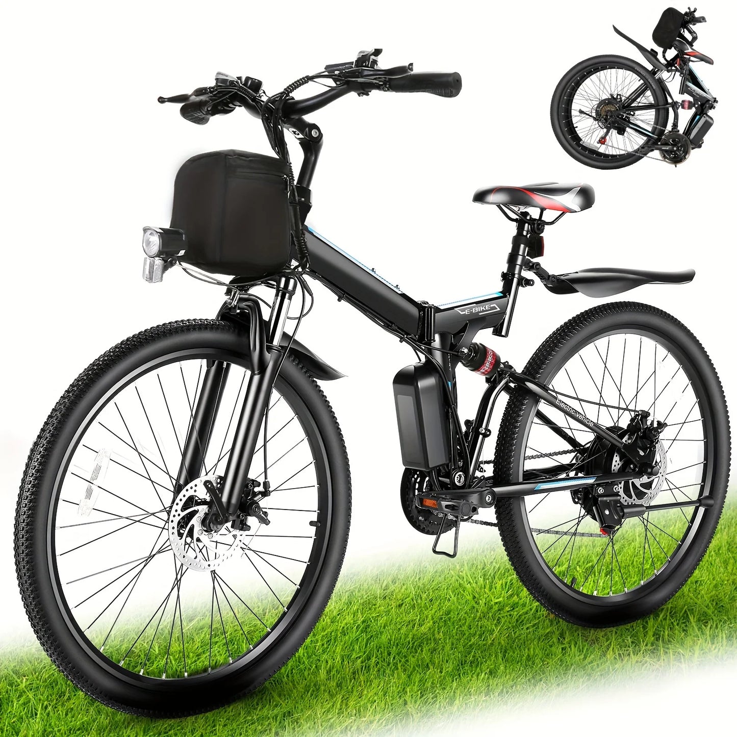 Vivi 26 Inch Folding Electric Bike 500W Motor 48V Li Battery by Beastly Survival Outlet