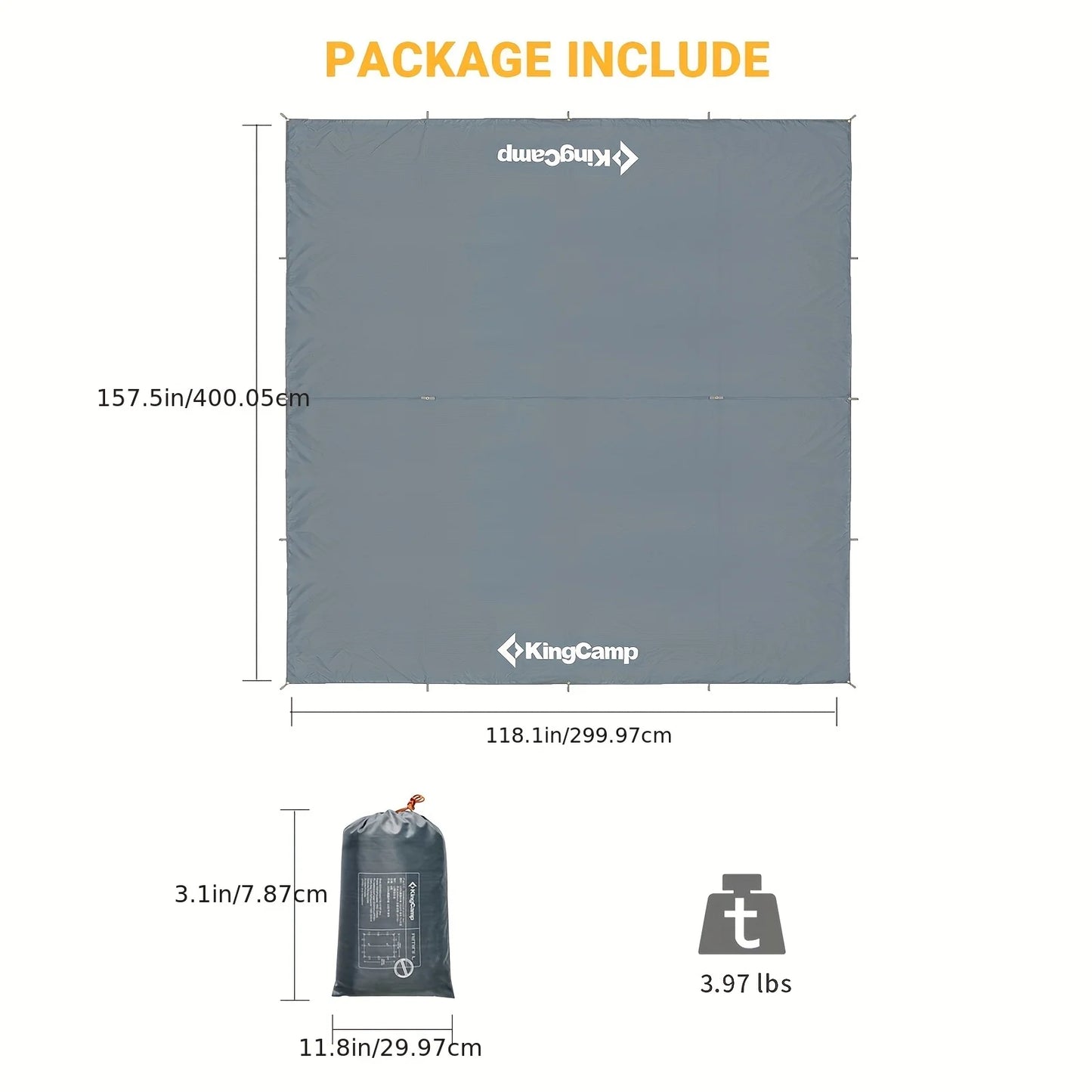 KingCamp Lightweight UV Resistant Camping Tarp and Rain Shelter