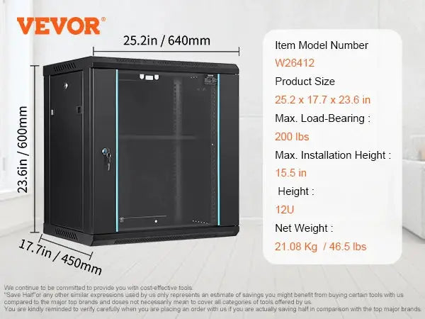 SucceBuy Multifunctional Network Server Cabinet 6U 9U 12U Options by Beastly Survival Outlet