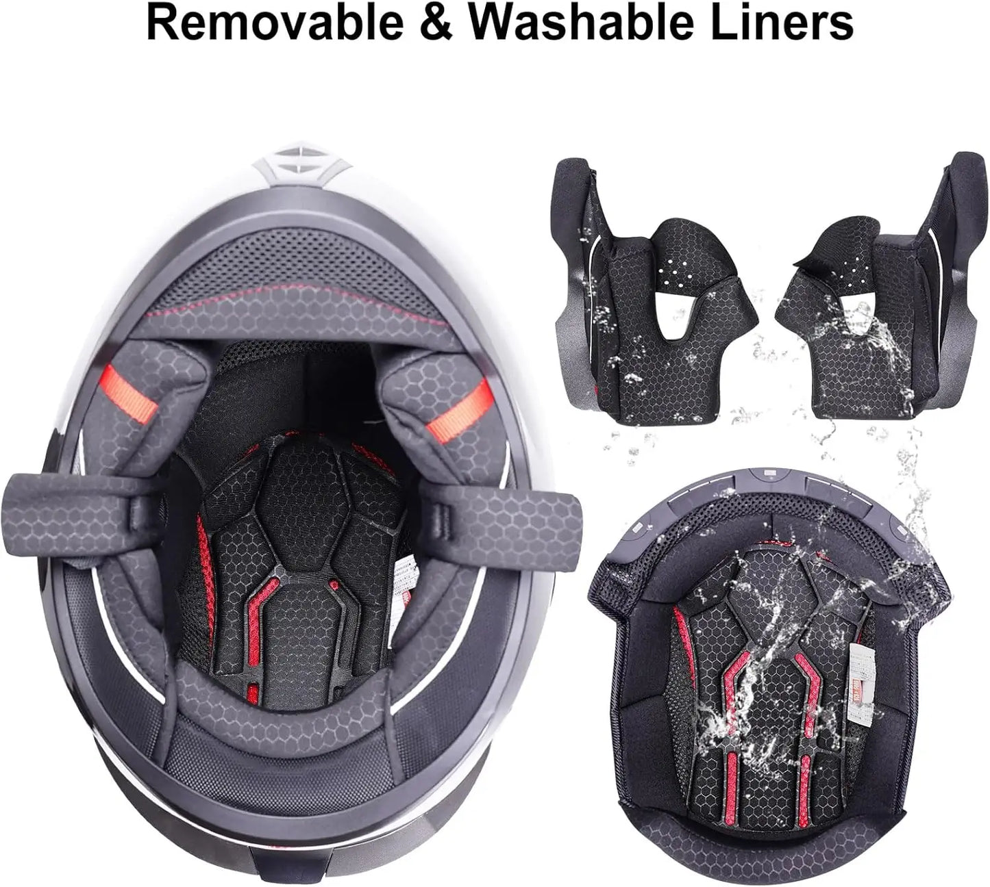 Large Dual Visor Full Face Motorcycle Helmet for Adults and Youth