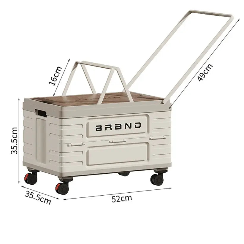 360° Rotating Foldable Storage Cart – Heavy-Duty Mobile Organizer with 4 Silent Wheels, Multi-Functional CampingStorage by Beastly Survival Outlet